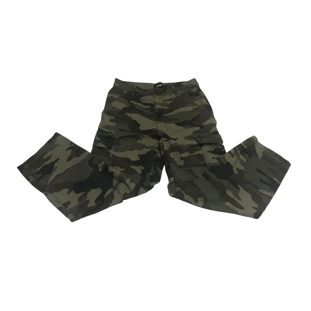 RSQ Mens Loose Fit Camo Cargo Pants 30x30 Woodland Ripstop Cotton Green 463763
